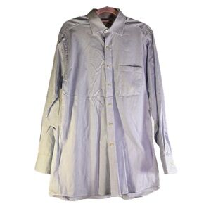 MICHAEL Michael Kors Men's Blue & White Micro-Check Dress Shirt - 100% Cotton